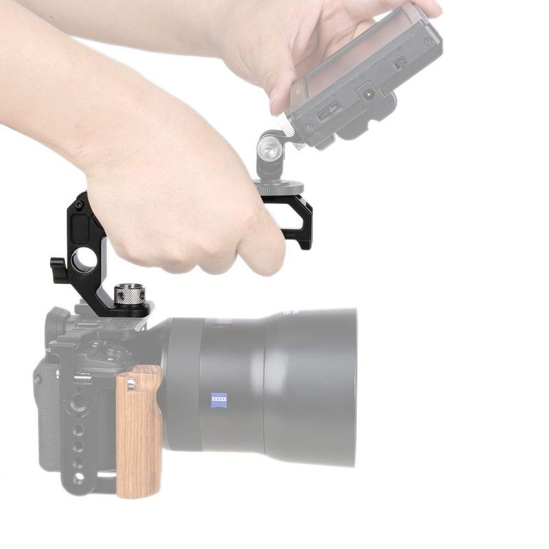 NICEYRIG Top Handle for ARRI 3/8 '' Thread with 15mm Rod Clamp, DSLR Camera Wooden Grip for Cage Rig - 348 - Image 5